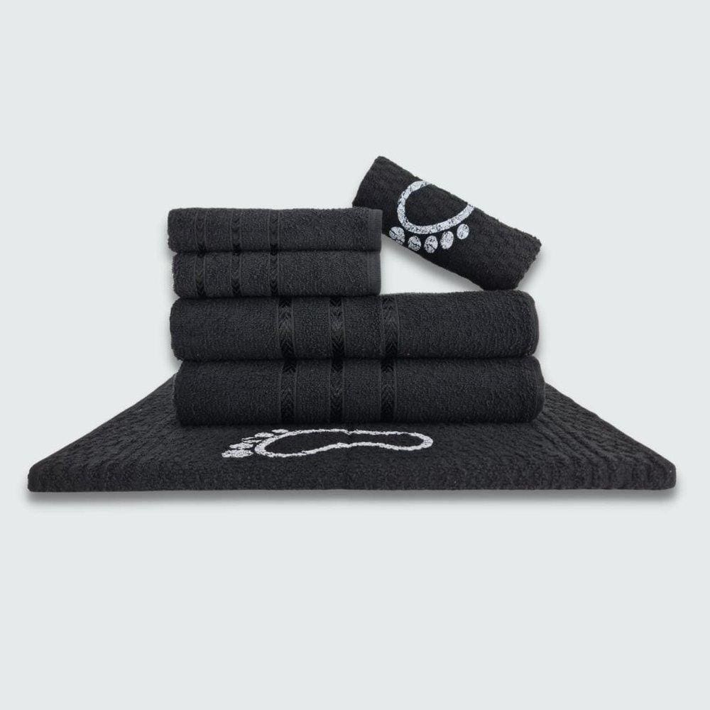 Jogo De Toalha Banho 6 Peças Viena Preto