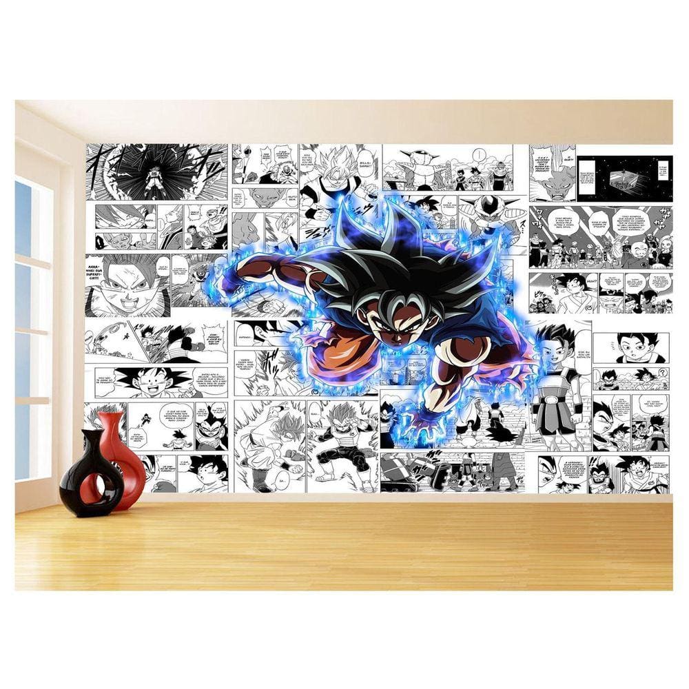 Quadro dragon ball goku super sayajin 5 pecas para sala