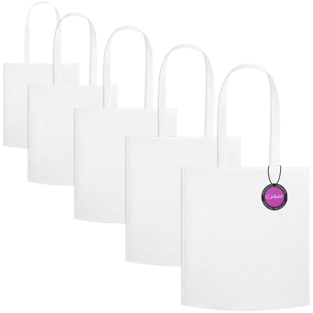 Kit 5x Sacola Ecobag em TNT Premium Termo Selado 38x41cm Aid TopGet
