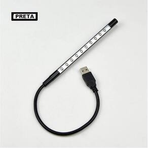 Luminária Mini De Mesa Flexível Usb De Metal