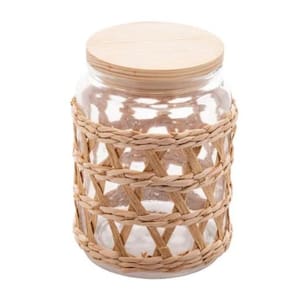 Pote De Vidro Borossilicato C/tampa Em Madeira Sisal 750ml