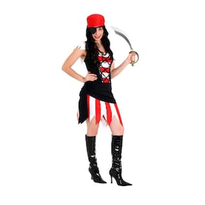 Fantasia Pirata Adulta Vestido Carnaval + Bandana e Tapa Olho