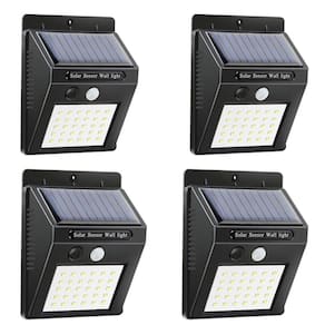 4X Luminárias Carregamento Solar 30 Leds Sensor De Presença