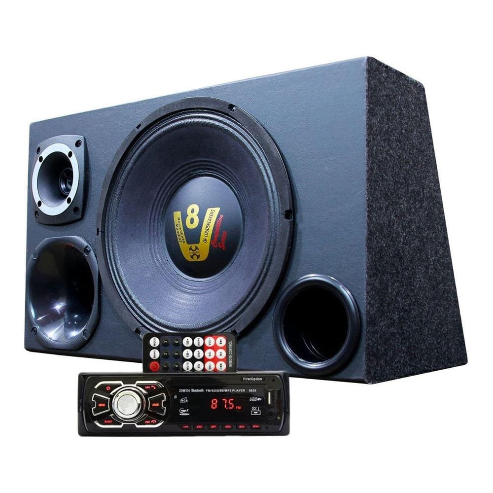 Kit Som Caixa Trio Woofer Compet Radio Aparelho Bluetooth
