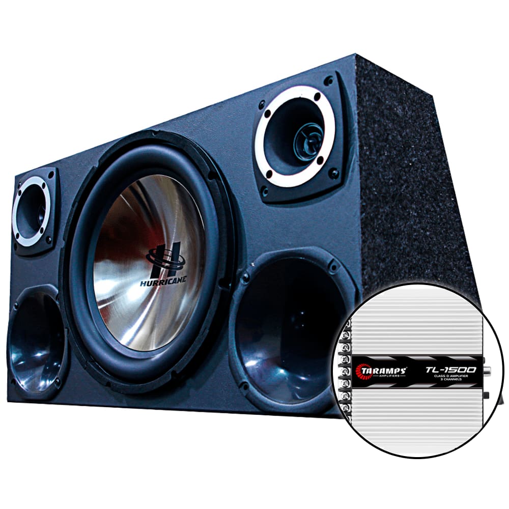 Kit Som Caixa Trio Sub Hurricane Aparelho Bluetooth Taramps