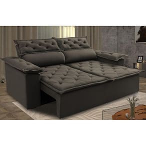 Sofá Top Compact 150cm Retrátil E Reclinável Café