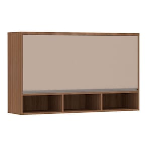 Armário Aéreo 120cm 1 Porta Basculante C/Nichos Lari Vanil