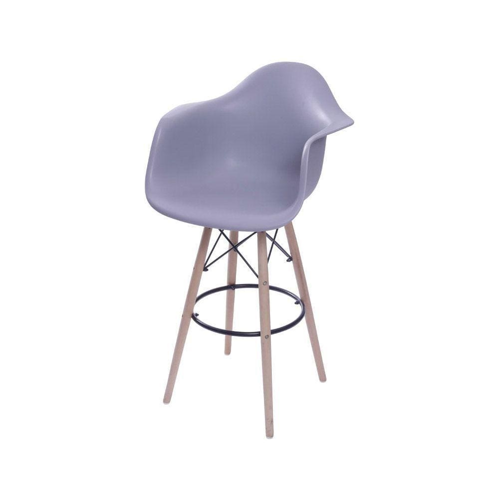 Banqueta Eames Dkr Com Braço - Cinza