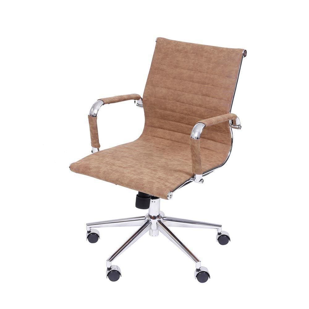 Cadeira De Escritório Eames - Pu Caramelo Retrô