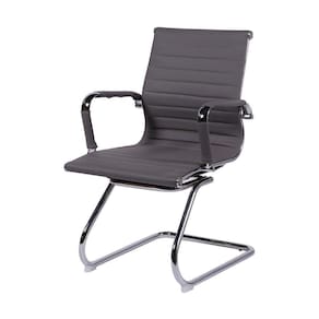 Cadeira De Escritório Eames Esteirinha Baixa Fixa Cinza