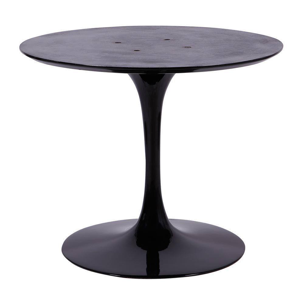 Base Mesa Saarinen Tulip Jantar Redonda Preta - 124 A 150cm