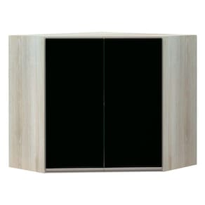 Armário Canto Diagonal 2 Portas Legno Crema C/Preto Tx