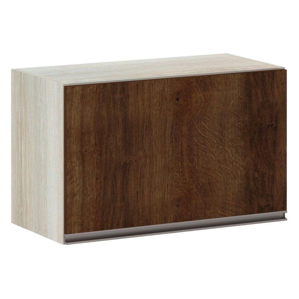 Armário Basculante 60cm 1 Porta Legno Crema C/Nogueira