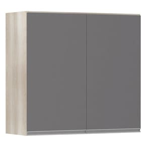 Armário Luciane 80cm 2 Portas Lis Legno Crema C/Cinza Puro