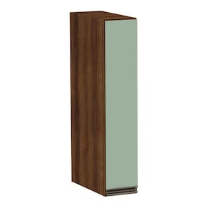 Armário Aéreo 15cm 1 Porta Nogueira C/Verde