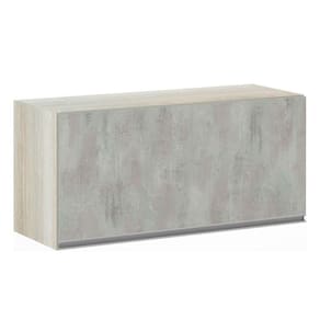 Armário Basculante 80cm 1 Porta Lis Legno Crema C/Concreto