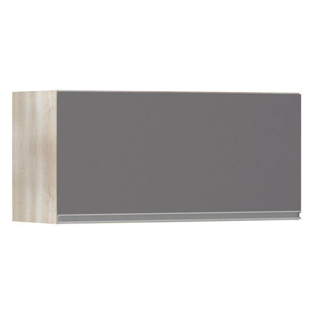 Armário Basculante 80cm 1 Porta Lis Legno Crema C/Cinza Pu