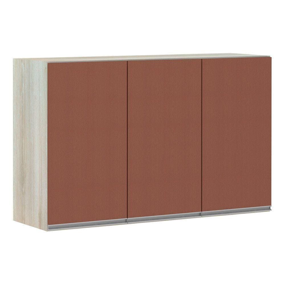 Armário Para Cozinha 120cm 3 Portas Lis Legno Crema C/Gaia