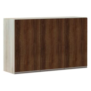 Armário Para Cozinha 120cm 3 Portas Legno Crema C/Nogueira