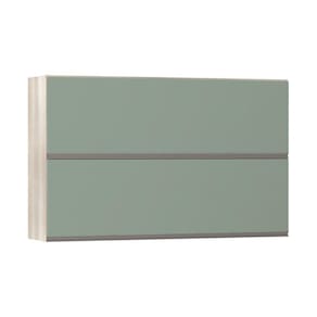 Armário Basculante Duplo 120cm 2 Portas Legno Crema C/Verde