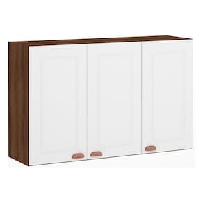 Armário Para Cozinha 120cm 3 Portas Safira Nogueira