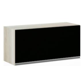 Armário Basculante 80cm 1 Porta Lis Legno Crema C/Preto Tx