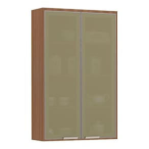 Armário Aéreo Cristaleira 80cm 2 Portas C/Vidro Reflecta