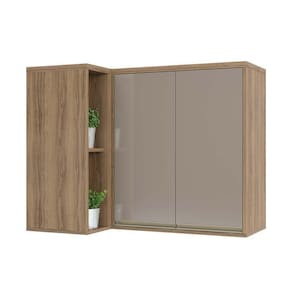 Armário Aéreo Canto Reto 95cm 2 Portas 1 Prateleira Mel