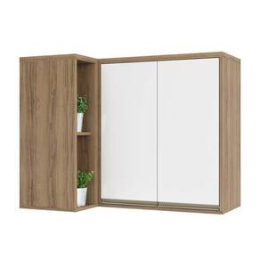 Armário Aéreo Canto Reto 95cm 2 Portas 1 Prateleira Mel