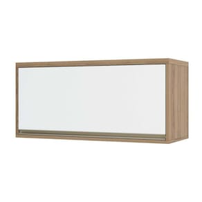 Armário Aéreo 80cm 1 Porta Basculante Mel Vanilla C/Branco