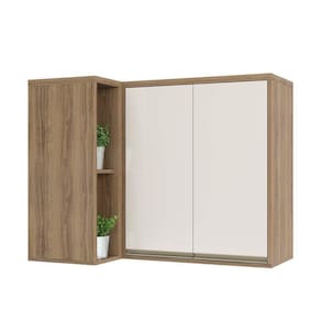 Armário Aéreo Canto Reto 95cm 2 Portas 1 Prateleira Mel