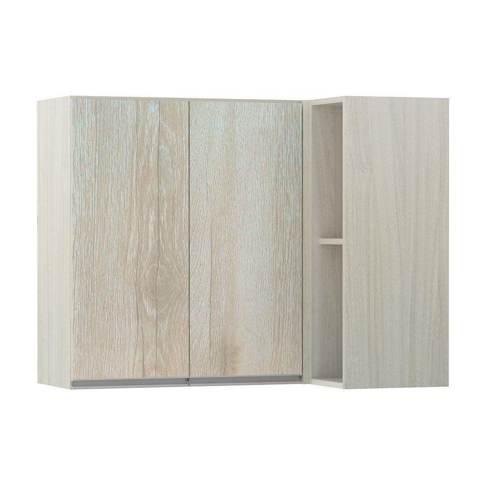 Armário Canto Reto Conjugado 2 Portas Lis Legno Crema