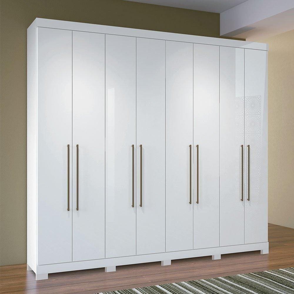 Guarda Roupa Casal 8 p Havana Santos Andirá Branco Branco