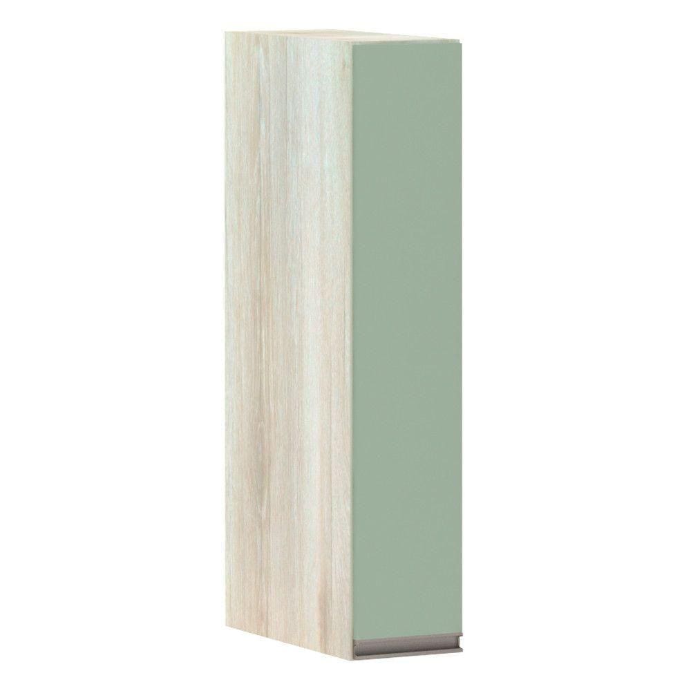 Armário Para Cozinha 15cm 1 Porta Luci Legno Crema C/Verde