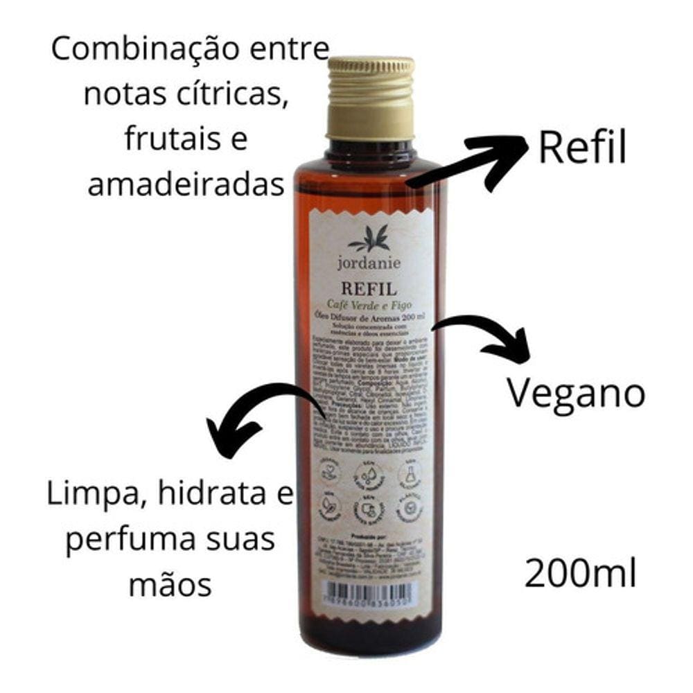 Refil Sabonete Líquido Café Verde E Figo Jordanie 200ml
