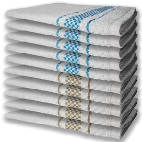 10 Panos De Prato Atoalhado Felpudo 5 Azul 5 Marrom