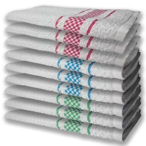 9 Panos De Prato Atoalhado Felpudo Verde Azul e Rosa