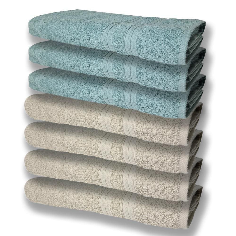 7 Toalhas Grande E Grossa 4 Bege 3 Verde