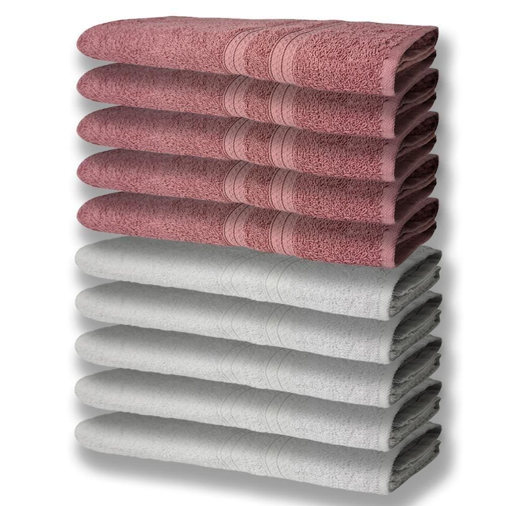 10 Toalhas Grande E Grossa 5 Branco 5 Rosê