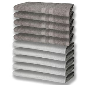 10 Toalhas Grande E Grossa 5 Branco 5 Cinza
