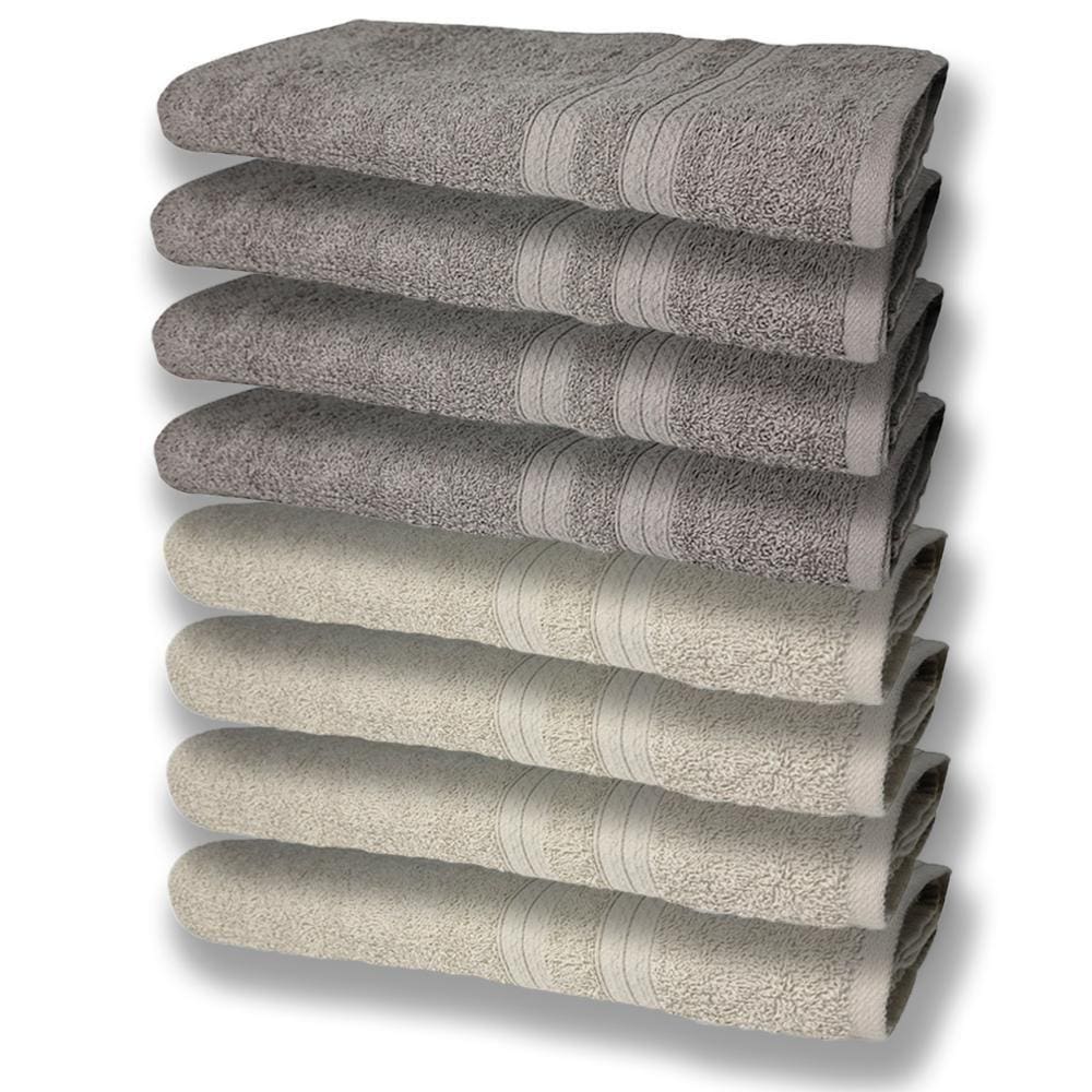 8 Toalhas Grande E Grossa 4 Bege 4 Cinza