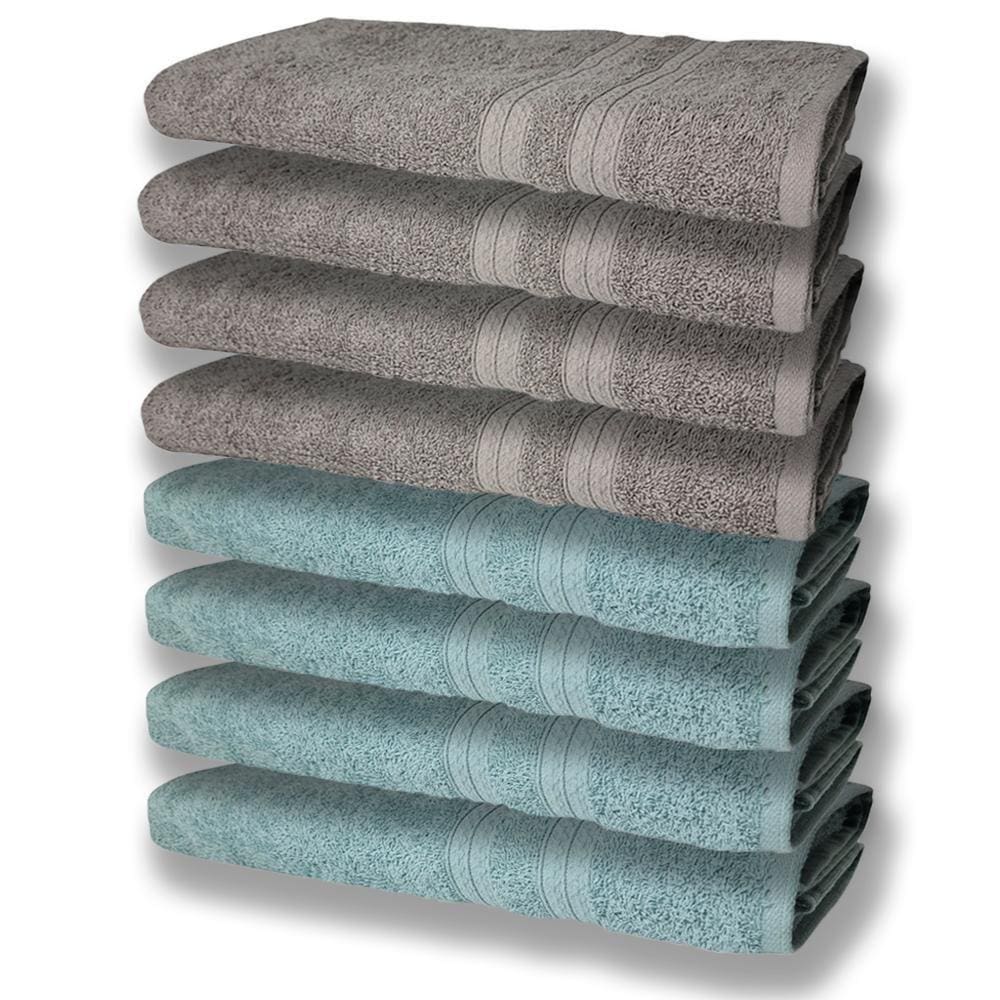 8 Toalhas Grande E Grossa 4 Verde 4 Cinza