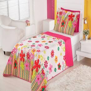 Cobre Leito Infantil Garden Pink Enxovais Aquarela 2 Peças