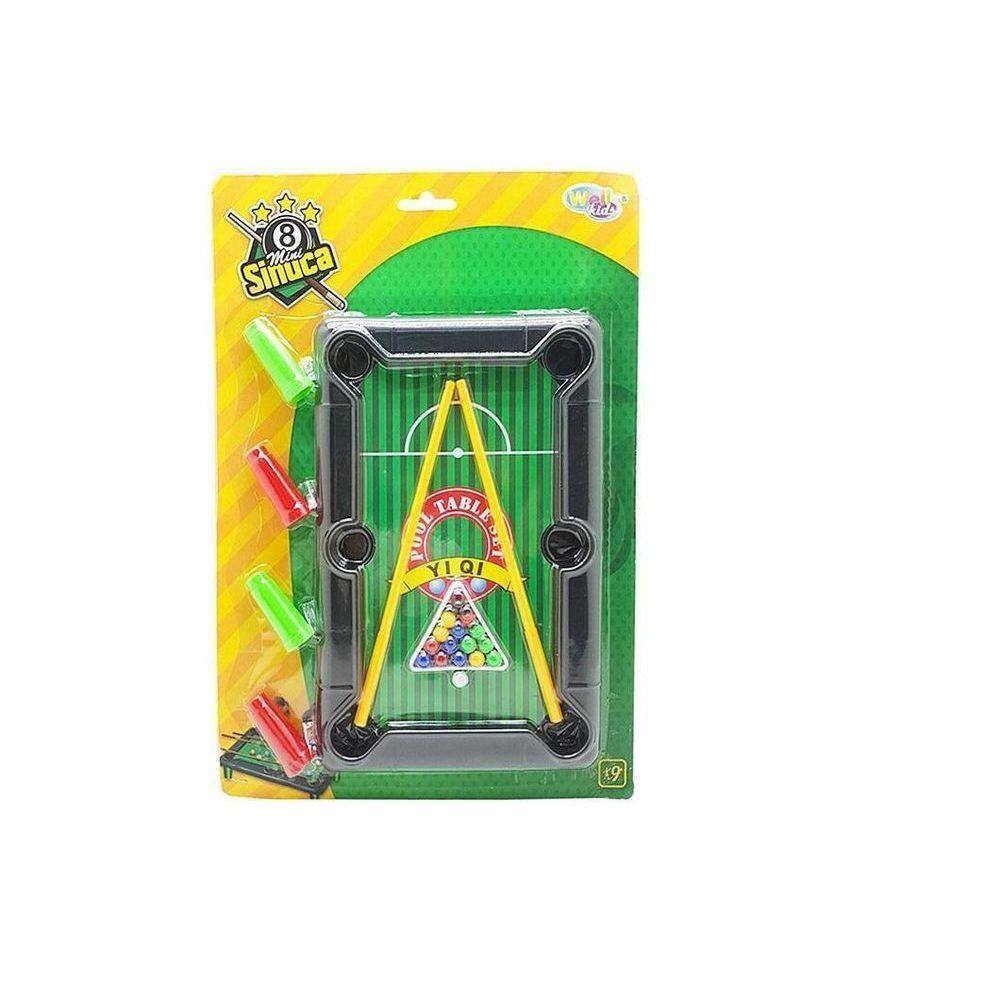 Brinquedo Jogo Mini Bilhar Sinuca Infantil + 2 Tacos Braskit