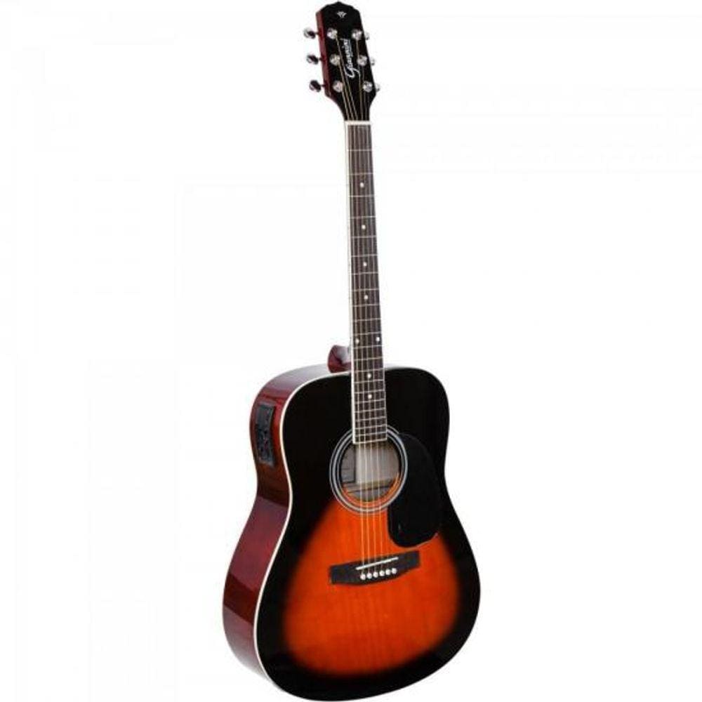 Violao Eletroacustico Dreadnought FOLK ACO GD-1 3 Tone Sunburst Giannini