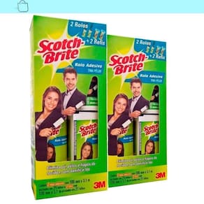 Kit2 Rolo Adesivo Tira Pelos Scotch-Brite 100Mmx3,1M 21Folha