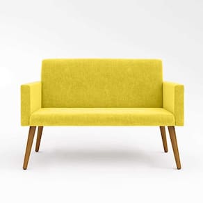 Sofá Namoradeira Pés Palito Sala, Quarto - Amarelo