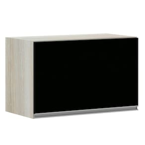 Armário Basculante 60cm 1 Porta Lis Legno Crema C/Preto Tx