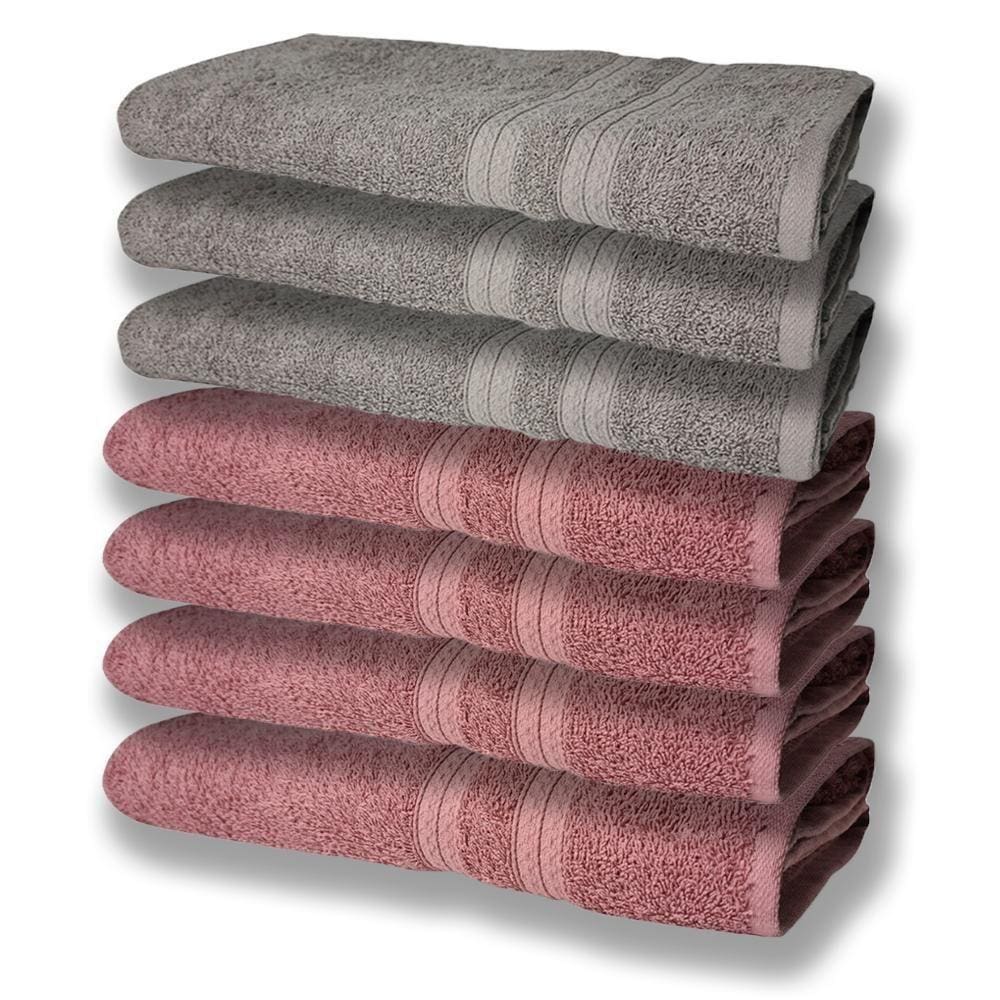 7 Toalhas Grande E Grossa 4 Rosê 3 Cinza
