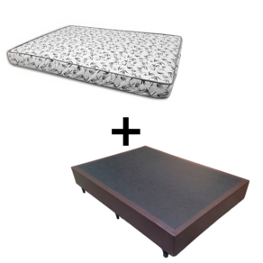 Cama Box Casal 138 Tecido Sintético Marrom com Colchão Nápoles Espuma D33 54x138x188
